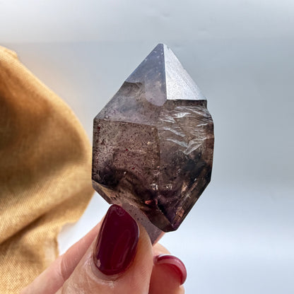 Deep Smoky Shangaan Amethyst Scepter with Phantoms