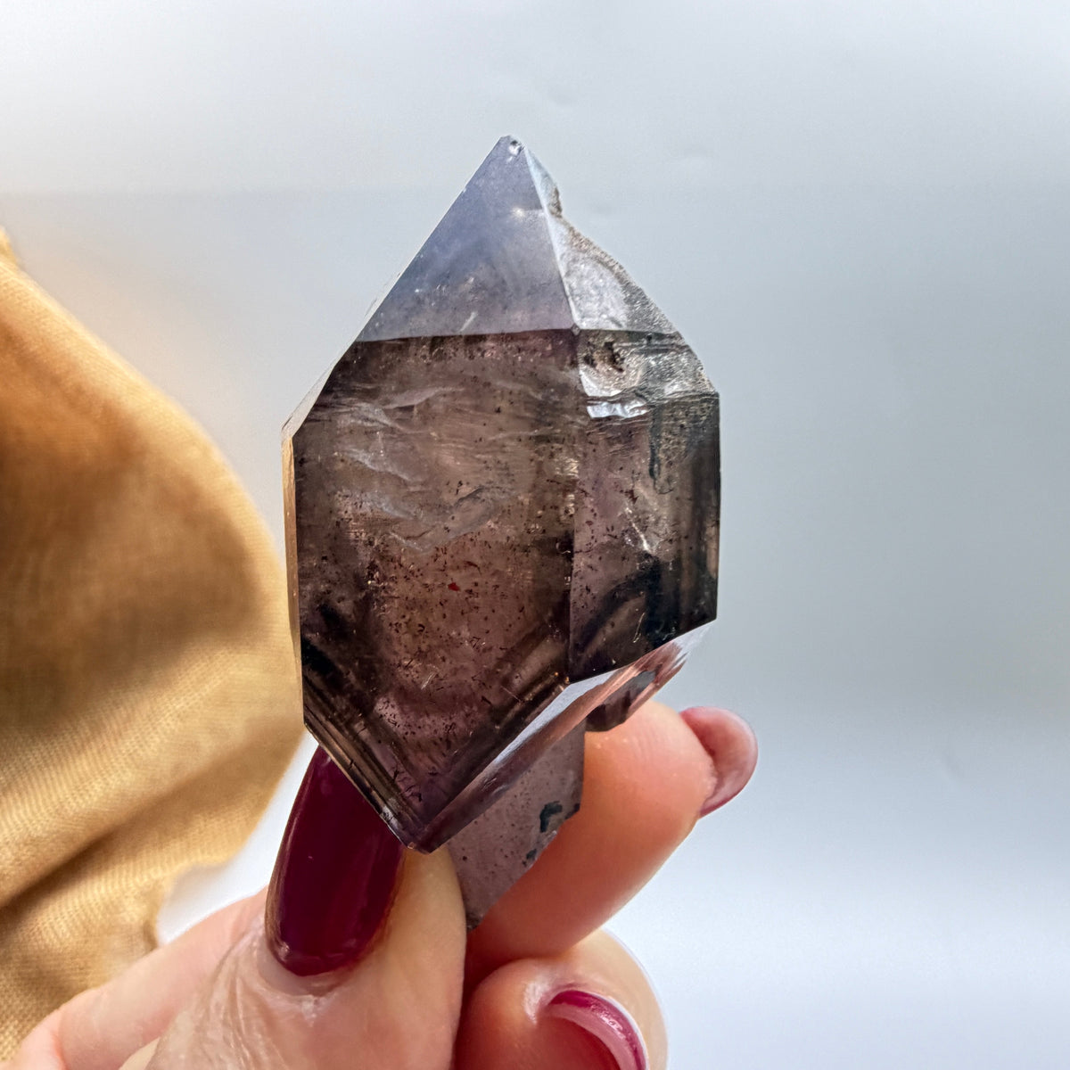 Deep Smoky Shangaan Amethyst Scepter with Phantoms