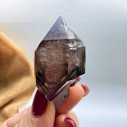 Deep Smoky Shangaan Amethyst Scepter with Phantoms