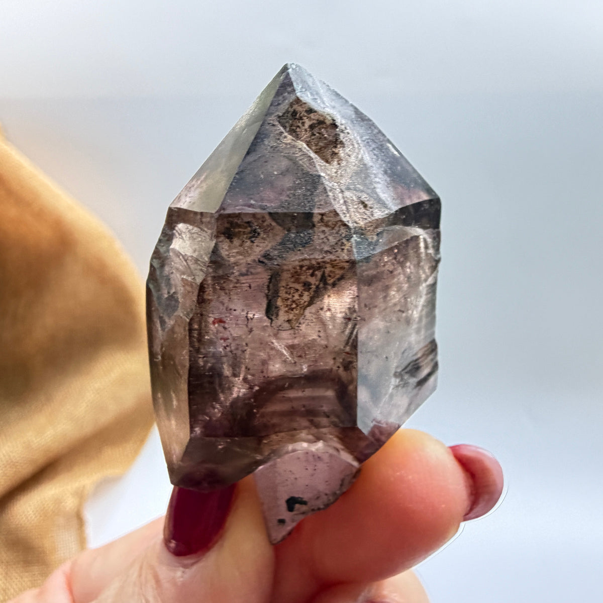 Deep Smoky Shangaan Amethyst Scepter with Phantoms