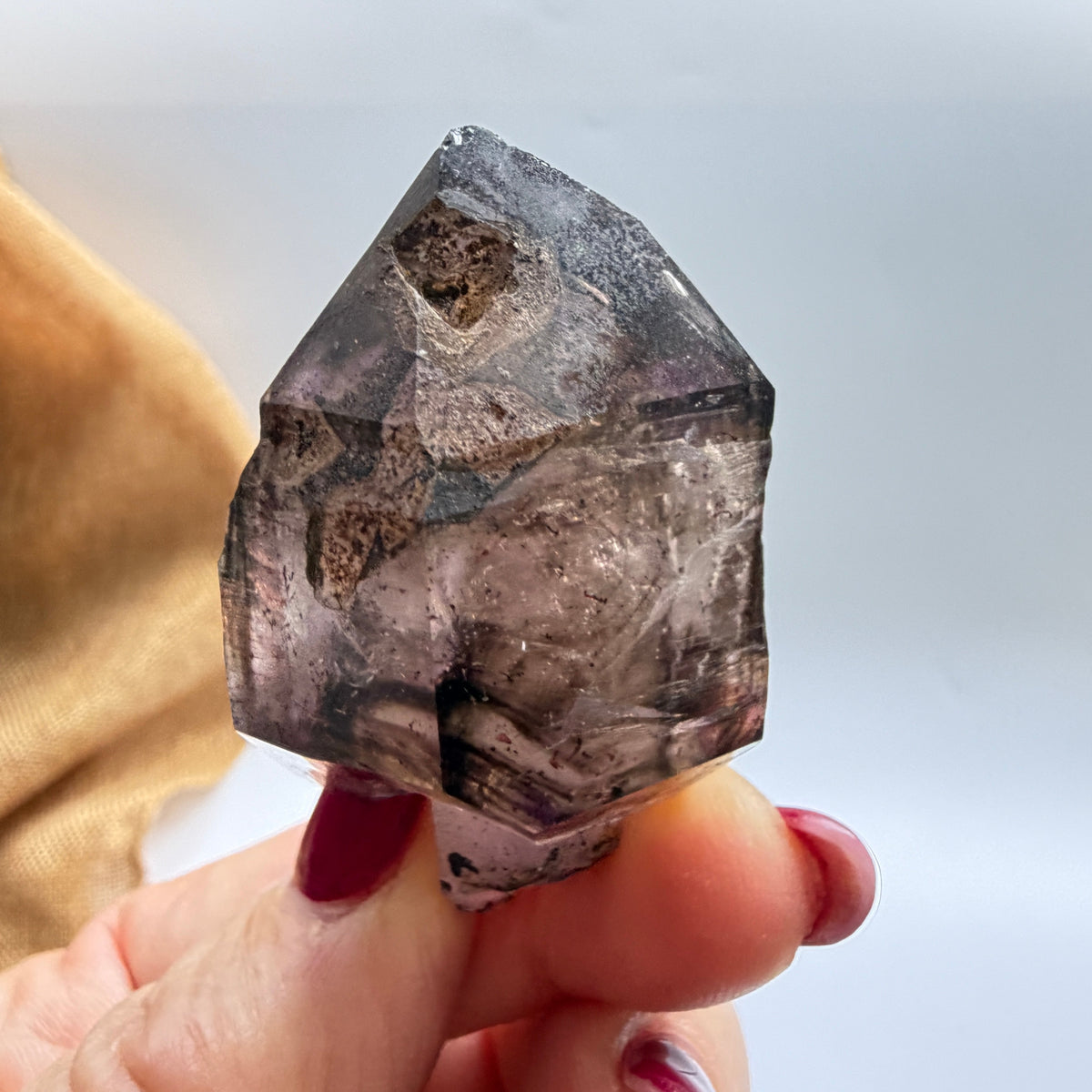 Deep Smoky Shangaan Amethyst Scepter with Phantoms