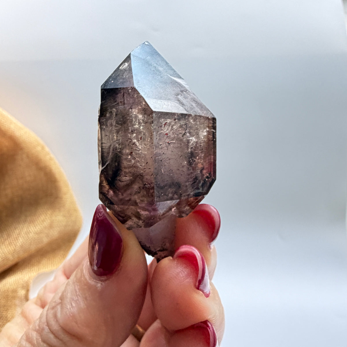 Deep Smoky Shangaan Amethyst Scepter with Phantoms
