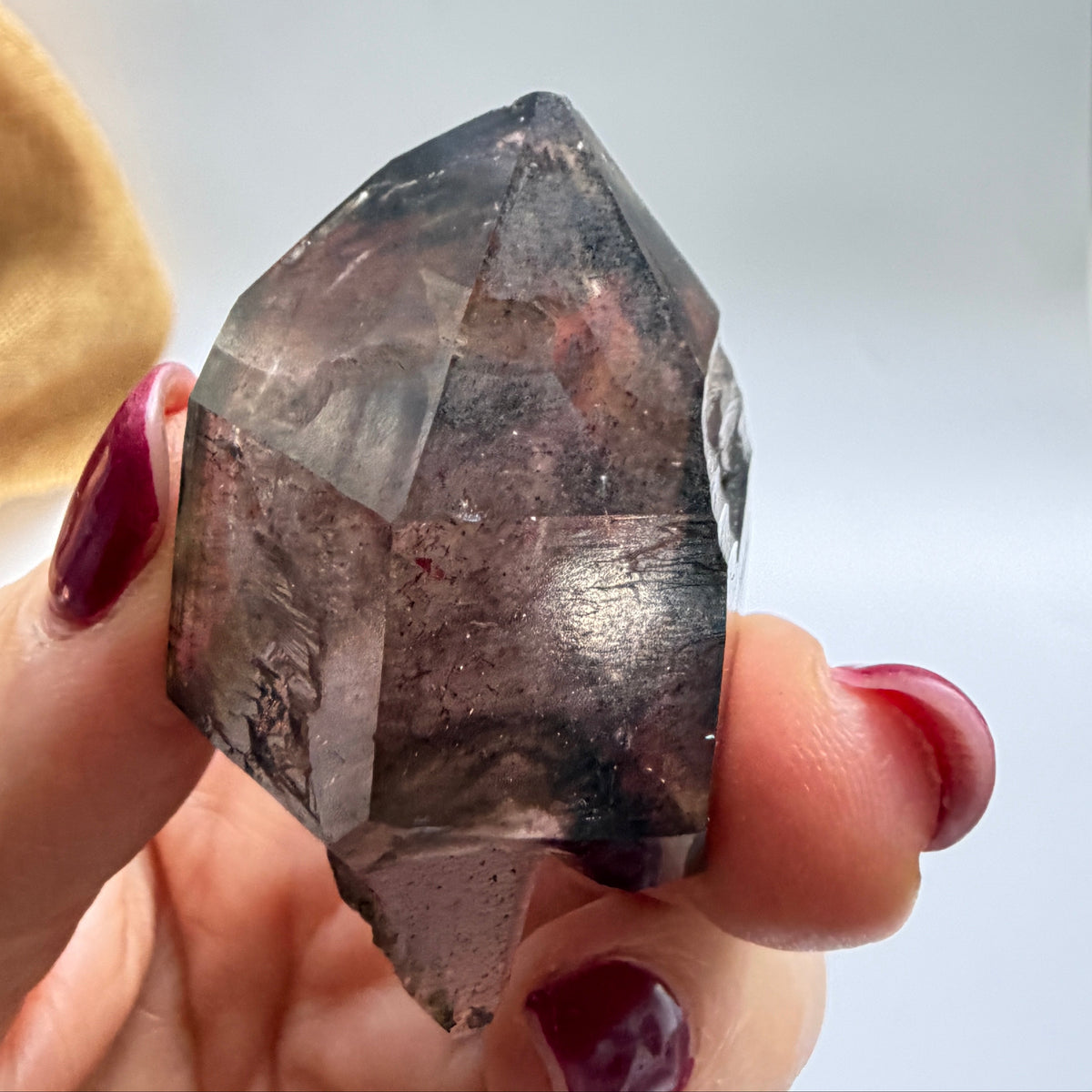 Deep Smoky Shangaan Amethyst Scepter with Phantoms