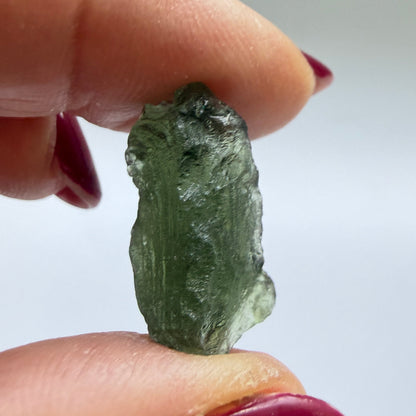 Natural Chlum Moldavite Crystal – 2.35g Czech Tektite