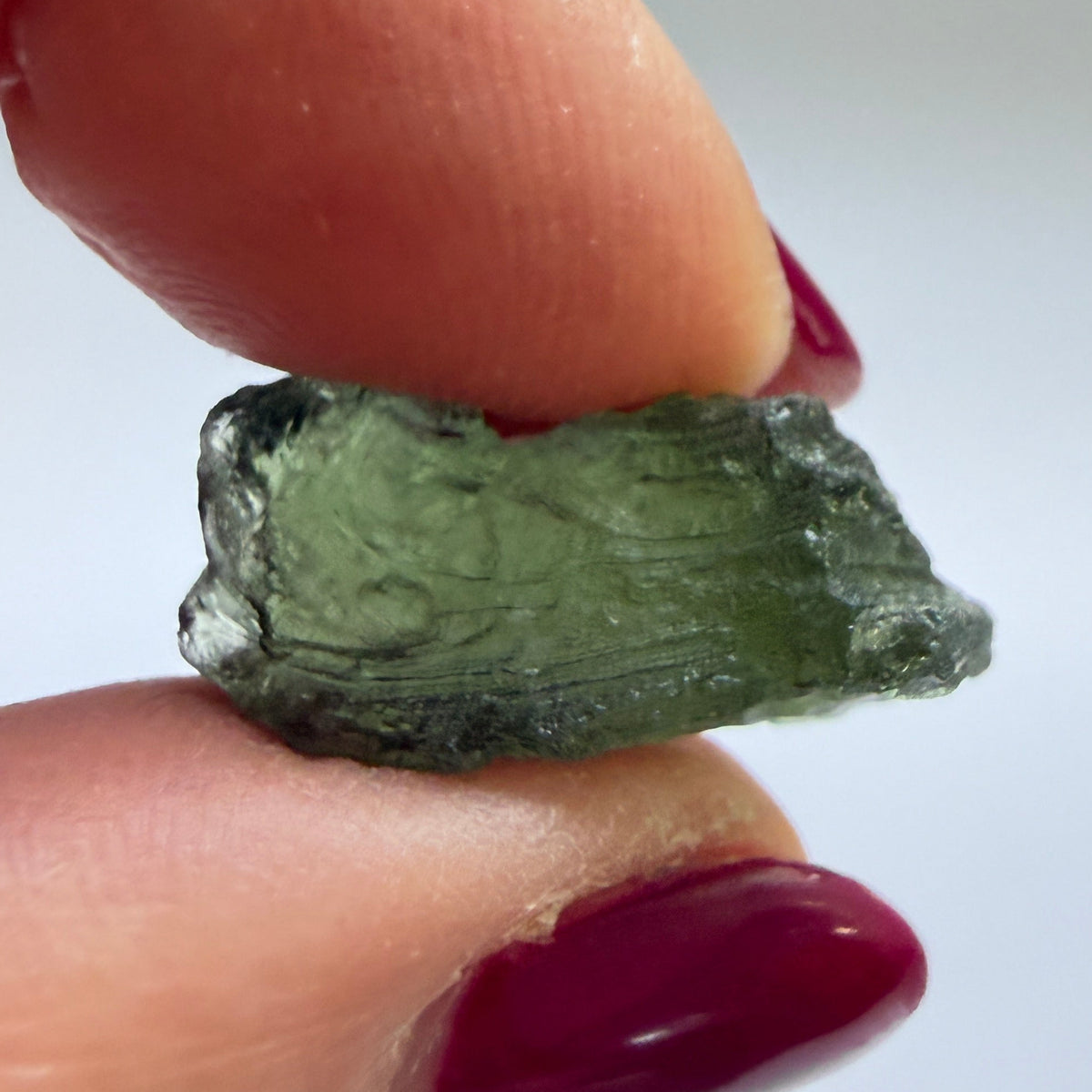 Natural Chlum Moldavite Crystal – 2.35g Czech Tektite
