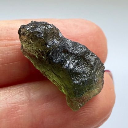 Natural Chlum Moldavite Crystal – 2.35g Czech Tektite
