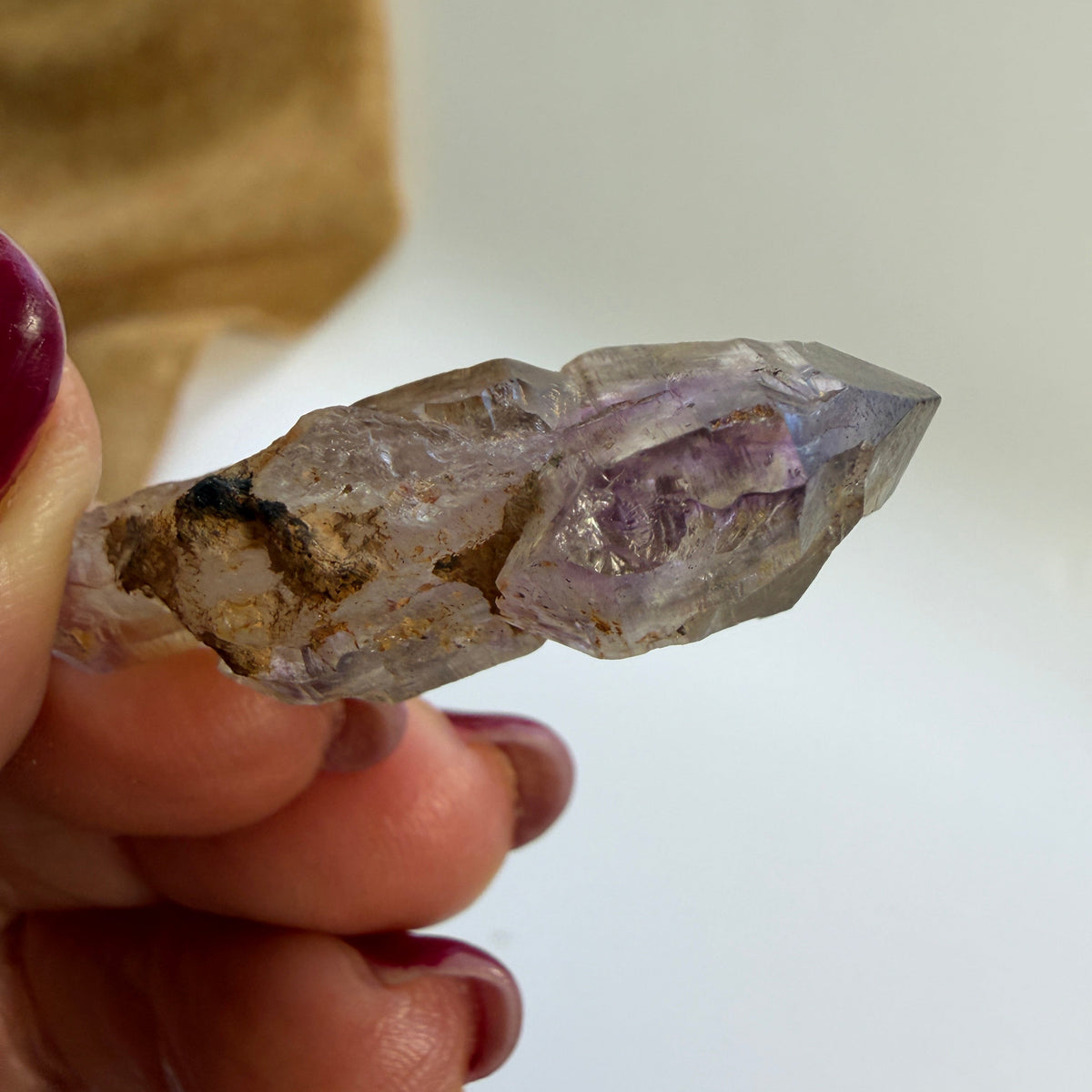 Rustic Shangaan Amethyst Scepter with Natural Inclusions