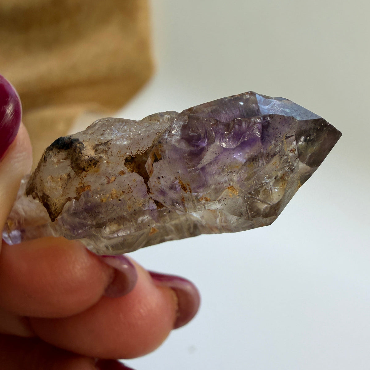 Rustic Shangaan Amethyst Scepter with Natural Inclusions