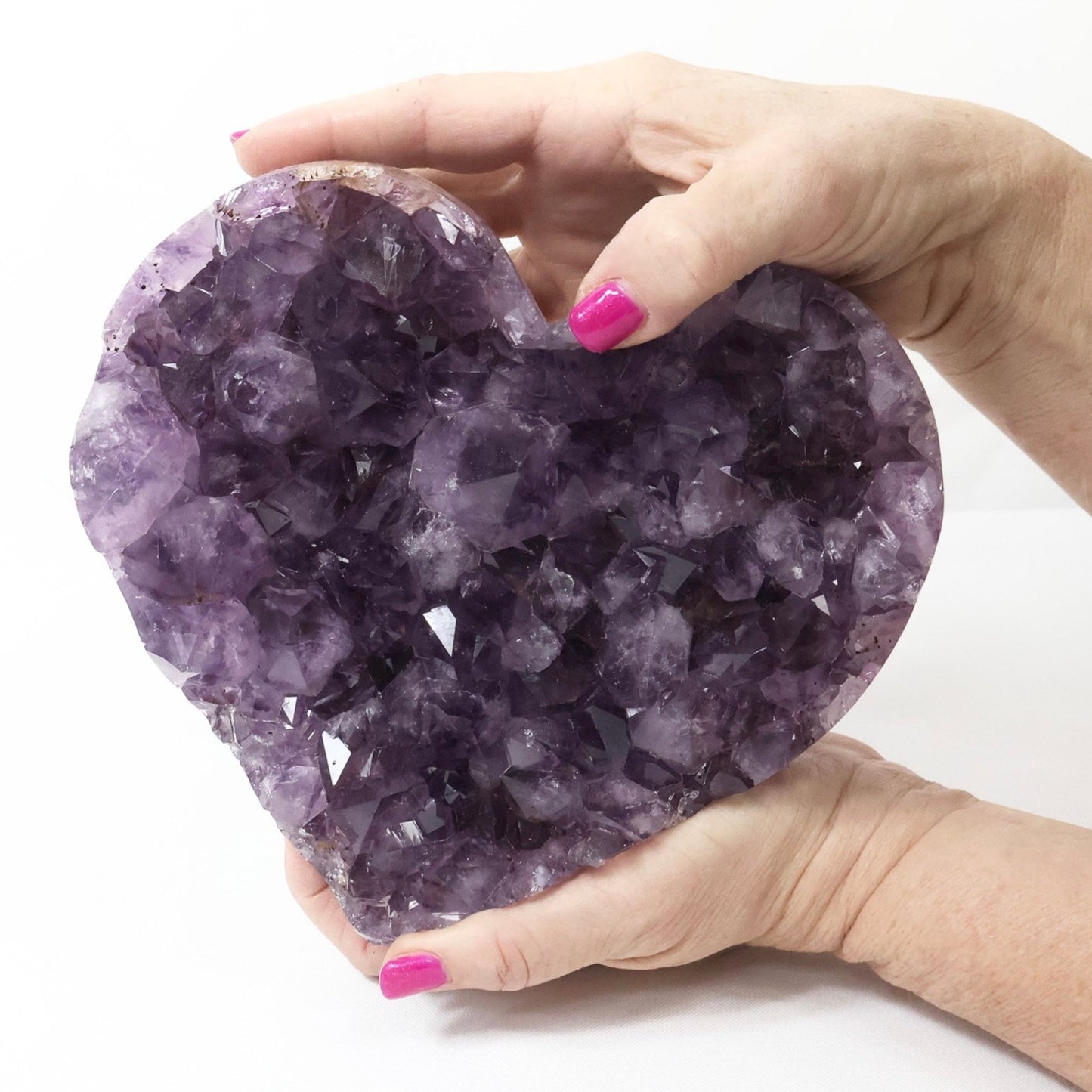 Large Amethyst Geode Heart with Stand