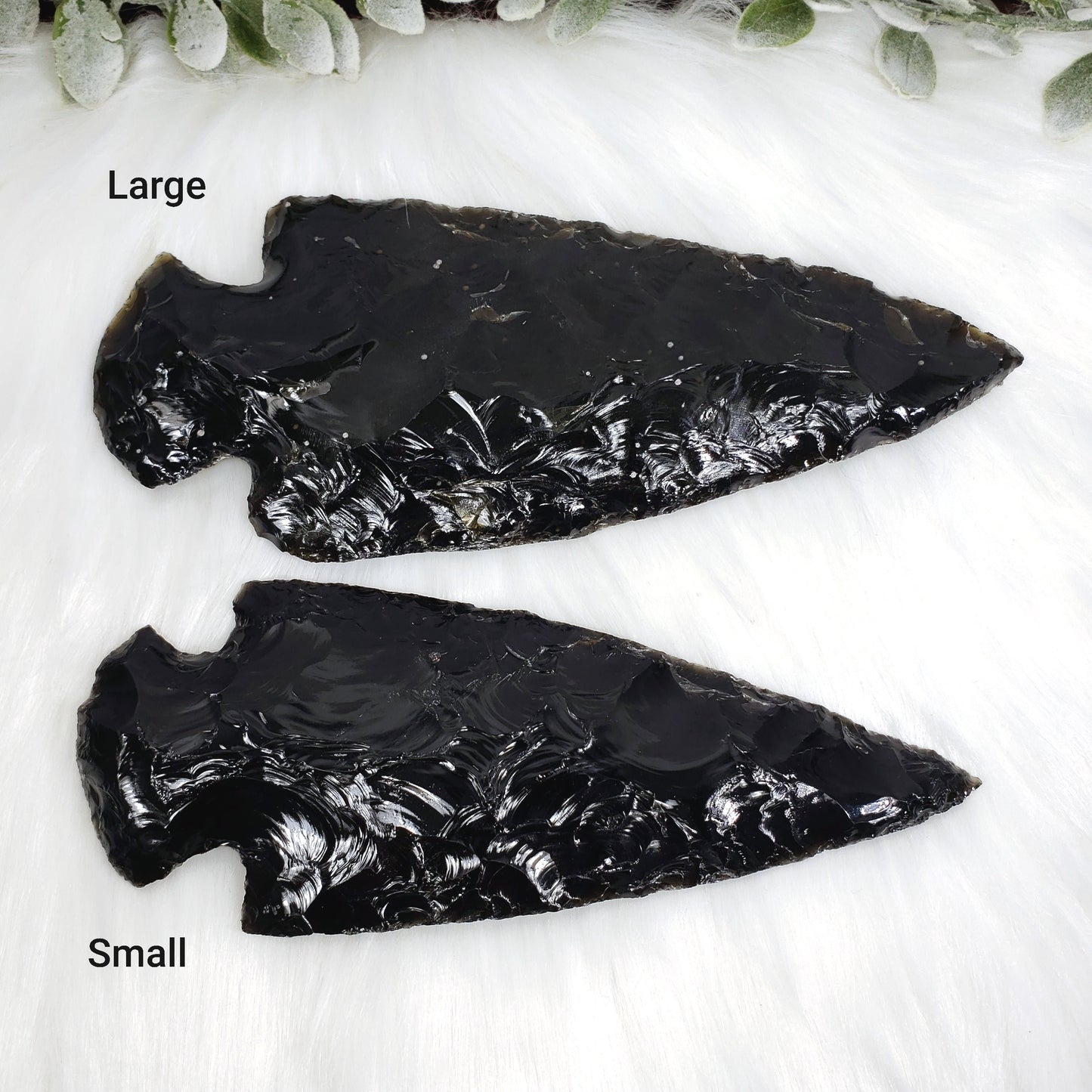 Large Black Obsidian Arrowhead for Protection and Grounding