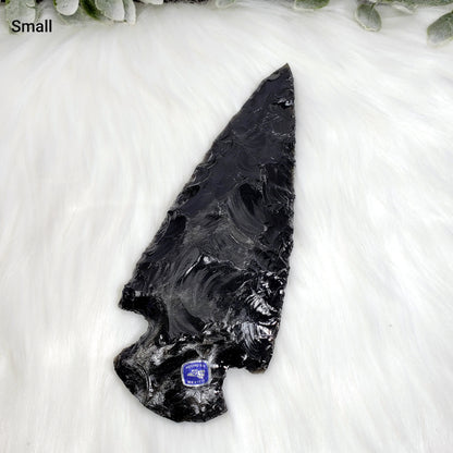 Large Black Obsidian Arrowhead for Protection and Grounding