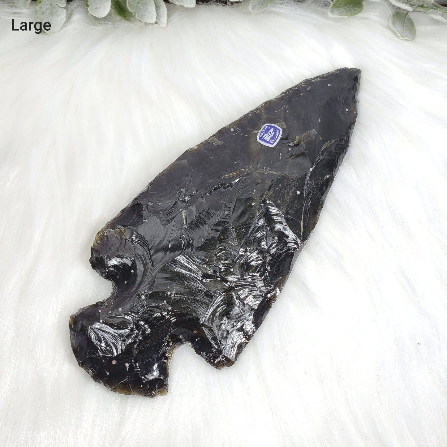 Large Black Obsidian Arrowhead for Protection and Grounding