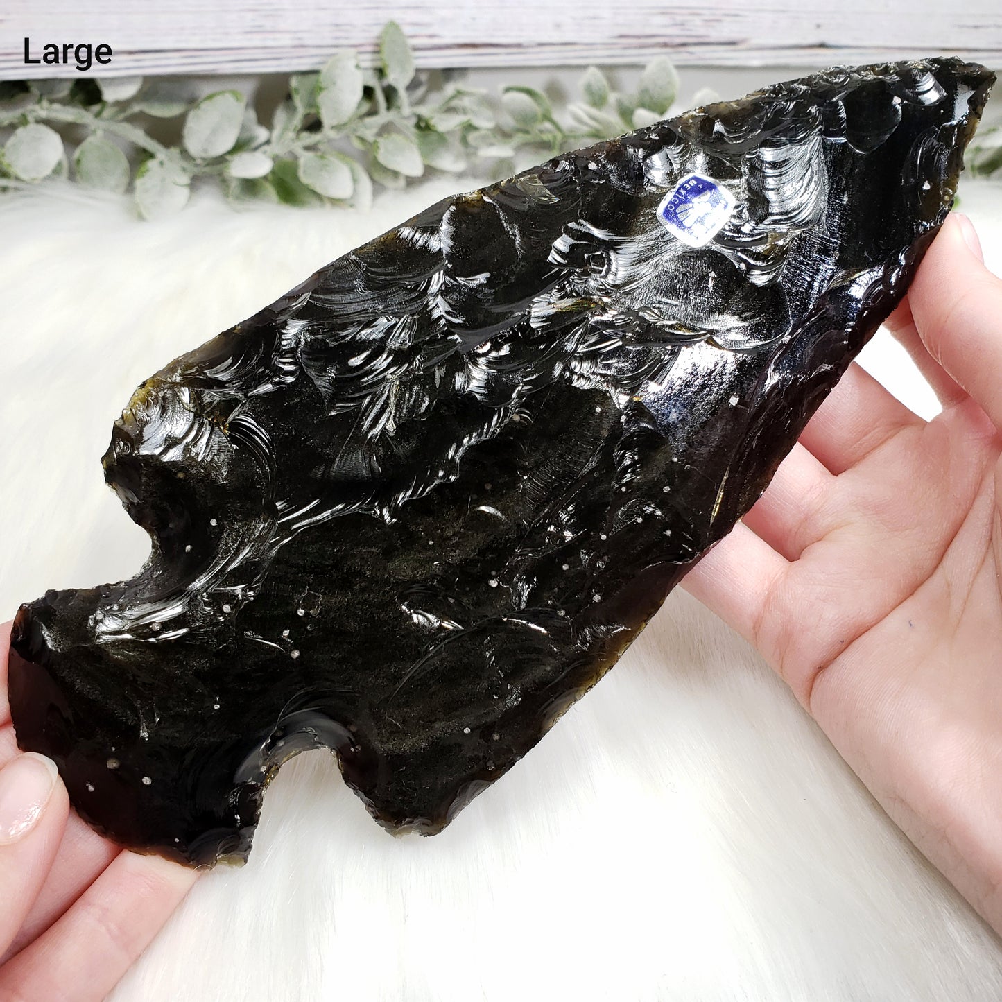 Large Black Obsidian Arrowhead for Protection and Grounding