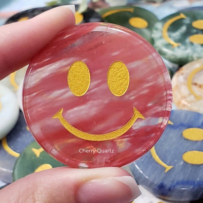 Smiley Face Crystal Pocket Stone