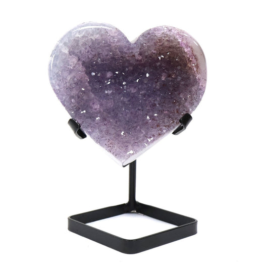 Amethyst Geode Heart with Stand