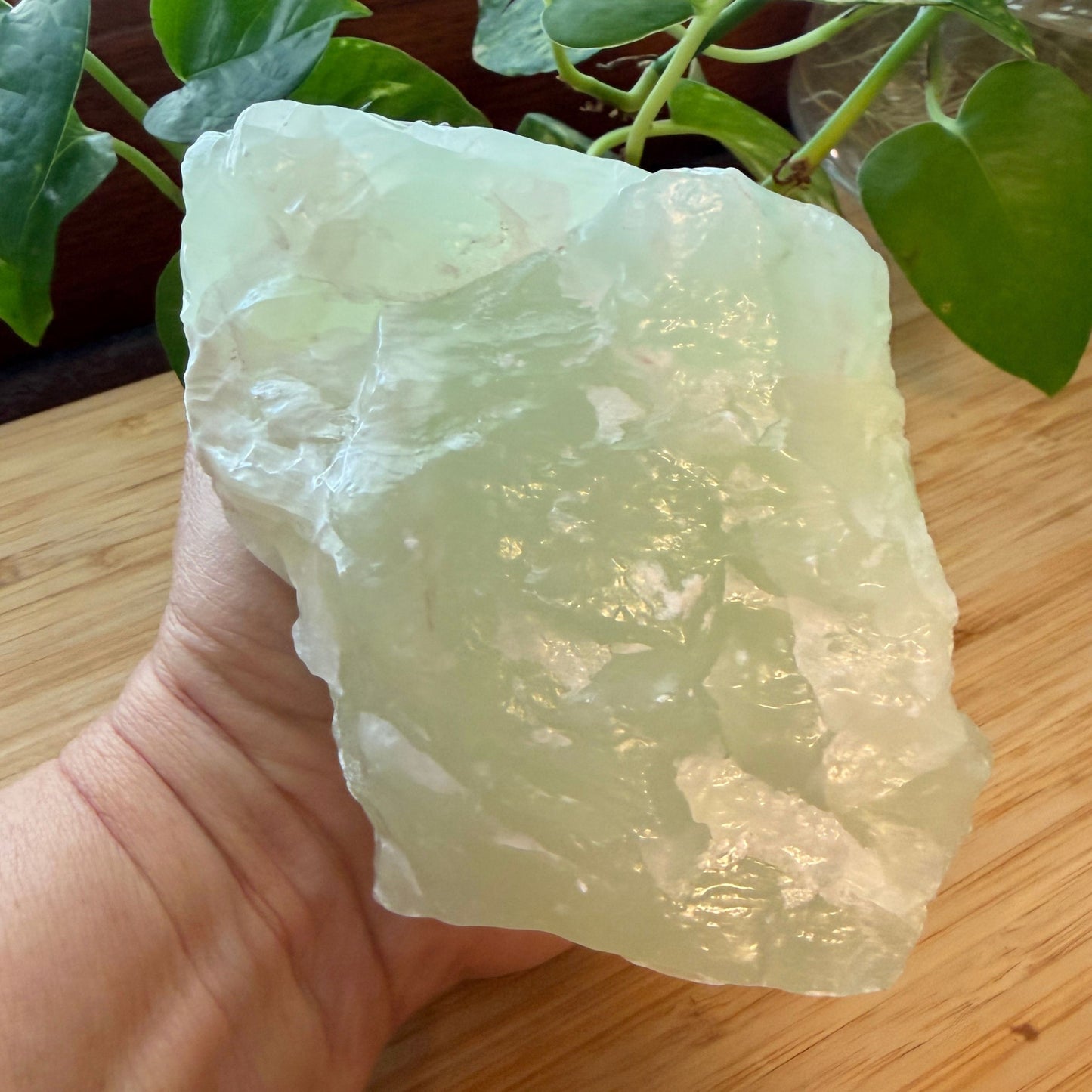 Mint Green Calcite Crystal for Emotional Renewal and Balance