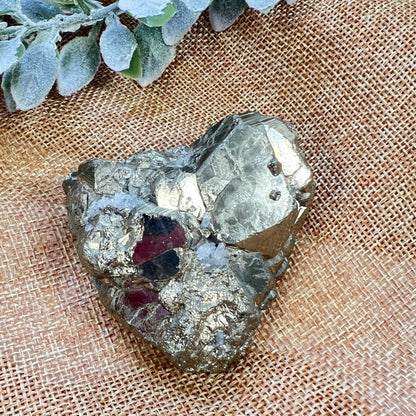 Large Pyrite Cluster with Calcite Druzy – Confidence, Clarity  and Grounding