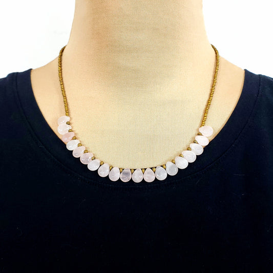Rose Quartz Beaded Necklace