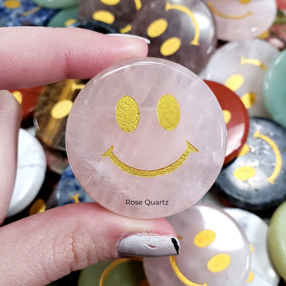Smiley Face Crystal Pocket Stone