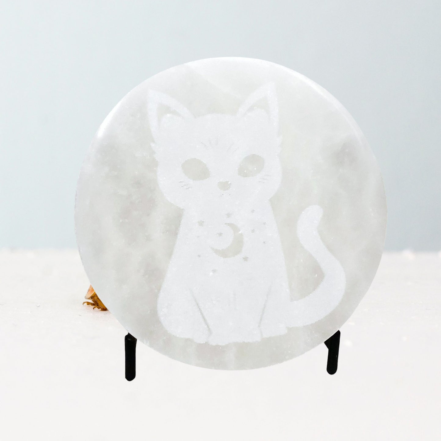 Selenite Magic Cat Charging Plate