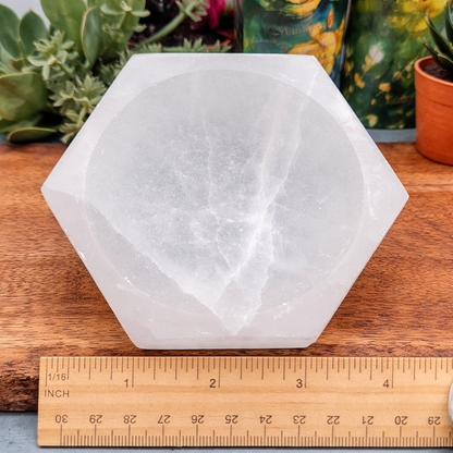 Small Selenite Hexagon Bowl for Jewelry and Calm Space