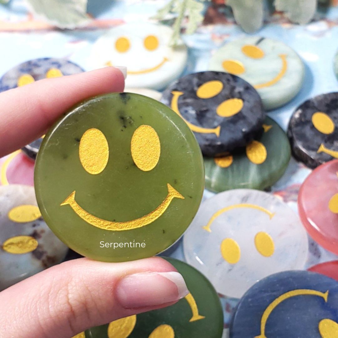 Smiley Face Crystal Pocket Stone