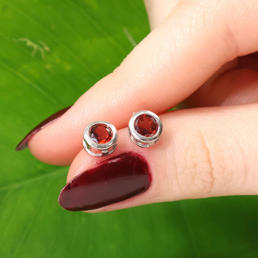 Sterling Silver Garnet Earrings