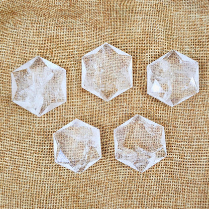 Small Clear Quartz Hexagon , High Quality Star of David