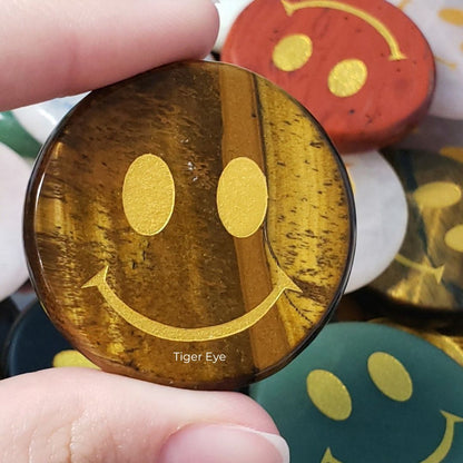 Smiley Face Crystal Pocket Stone