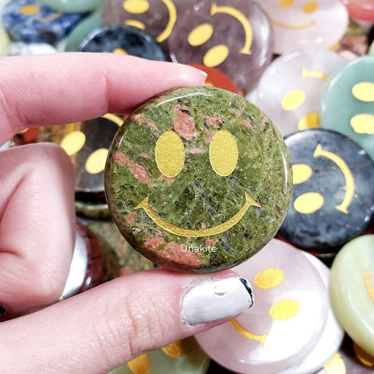 Smiley Face Crystal Pocket Stone