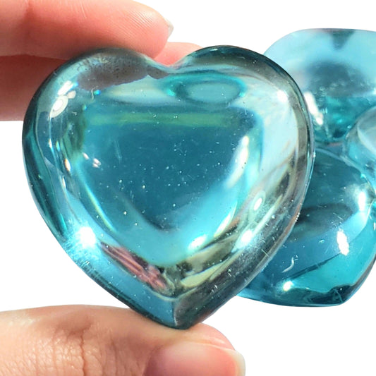 Aqua Obsidian 45mm Puffed Heart