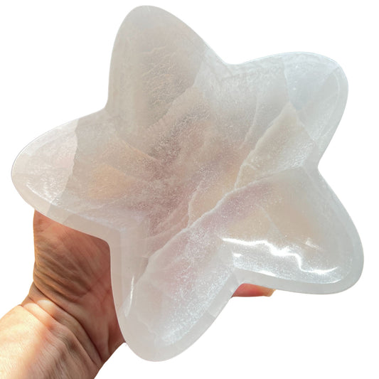 XL Selenite Star Shaped Bowl