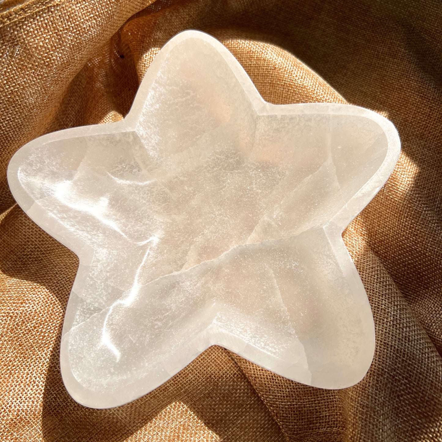 XL Selenite Star Shaped Bowl