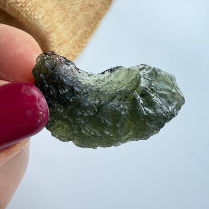 Authentic Chlum Moldavite Crystal – 6.2g Natural Czech Tektite