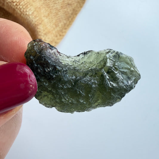 Authentic Chlum Moldavite Crystal – 6.2g Natural Czech Tektite
