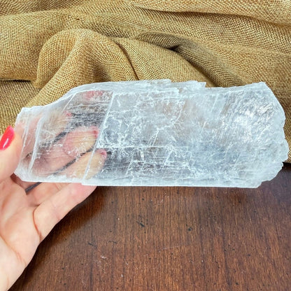Raw Selenite Slab | Natural Crystal for Cleansing &amp; Charging