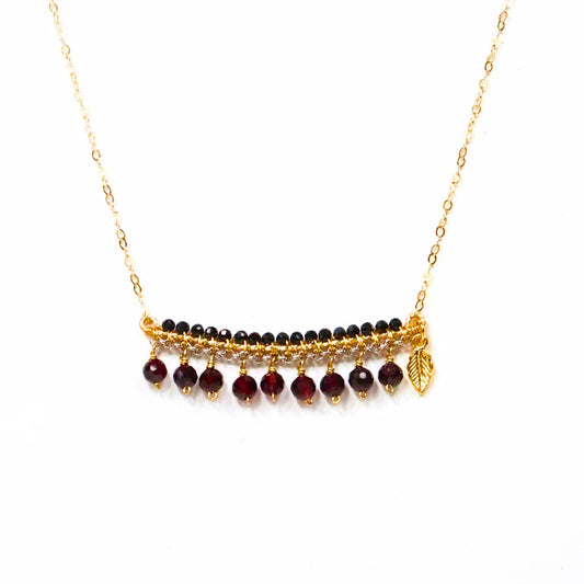 Garnet and Black Spinal Necklace
