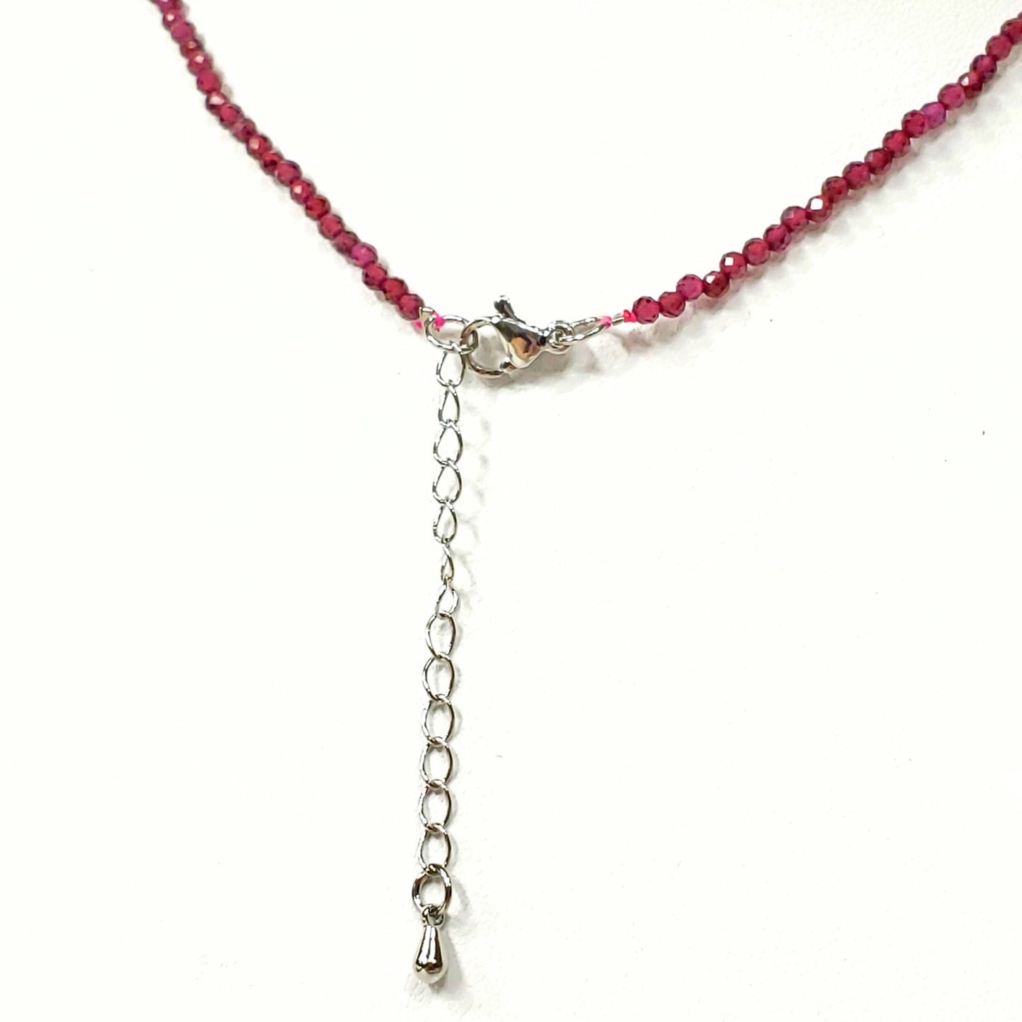 Delicate Sparkling 3mm Garnet Gemstone Necklace