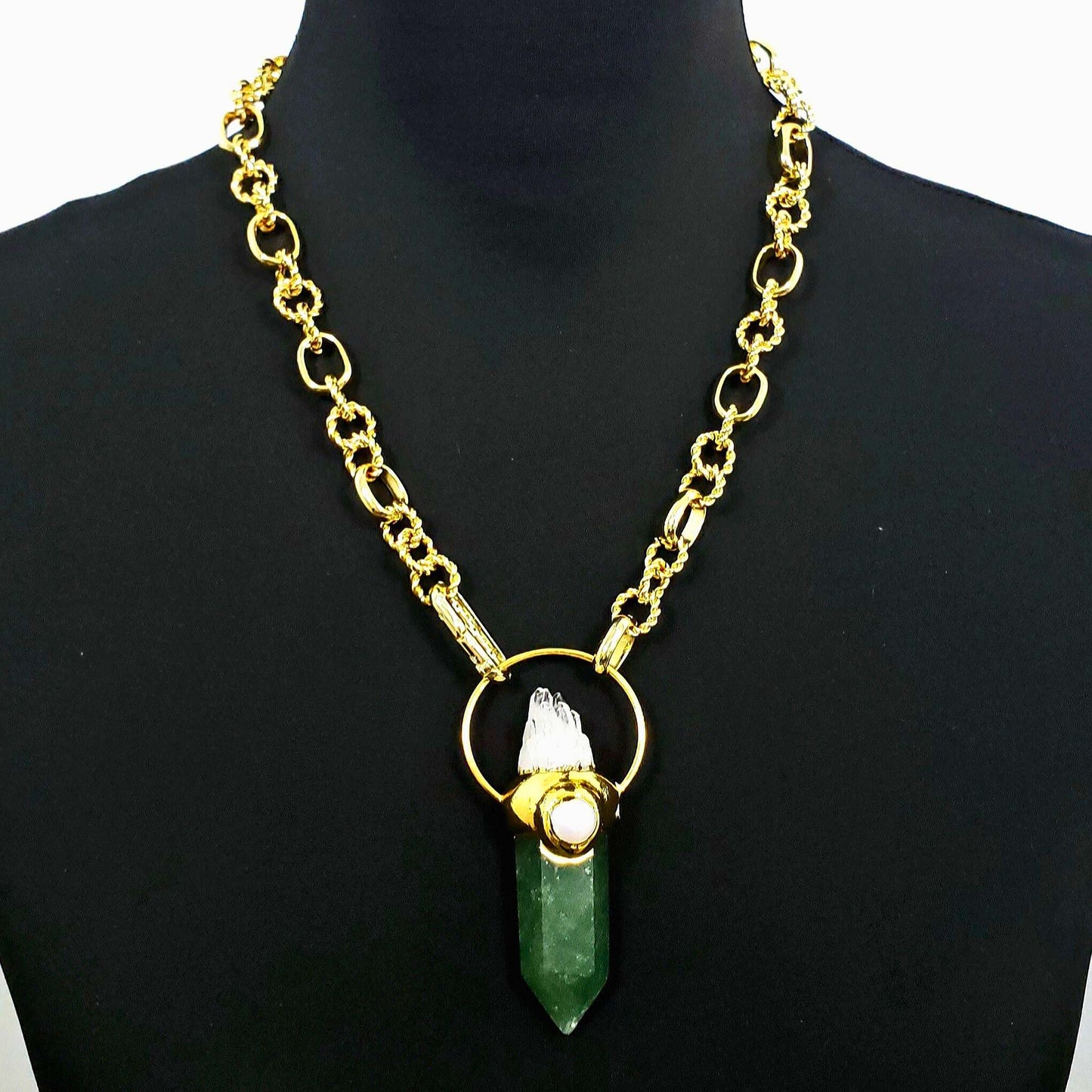 Green Muscovite Point Necklace