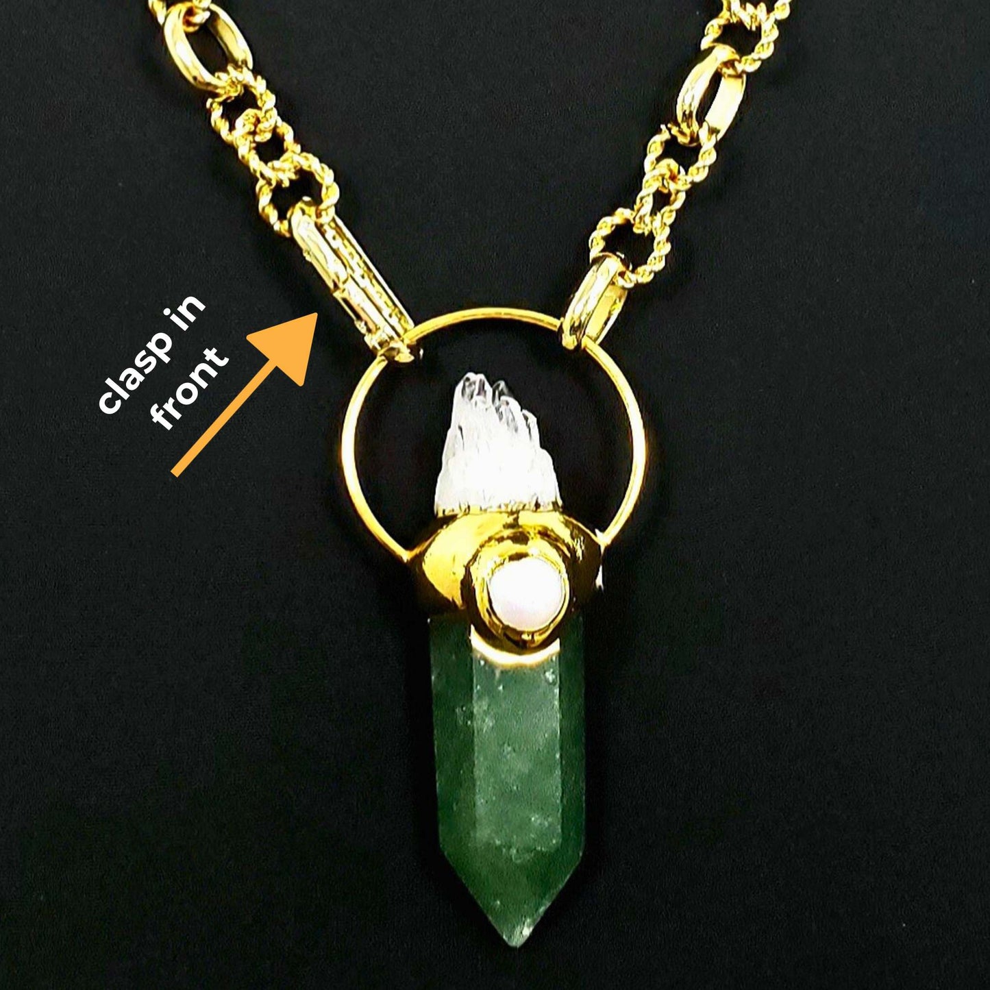 Green Muscovite Point Necklace