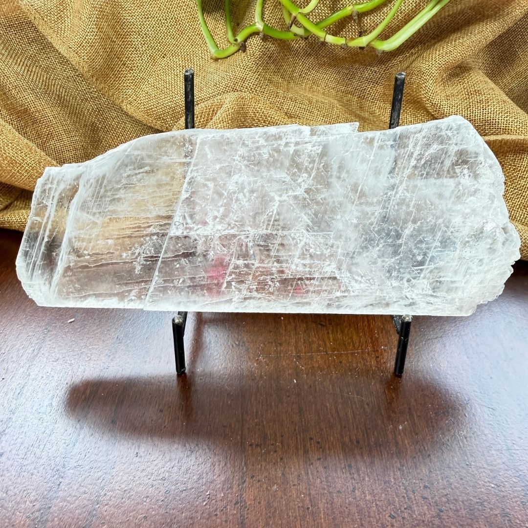 Raw Selenite Slab | Natural Crystal for Cleansing &amp; Charging