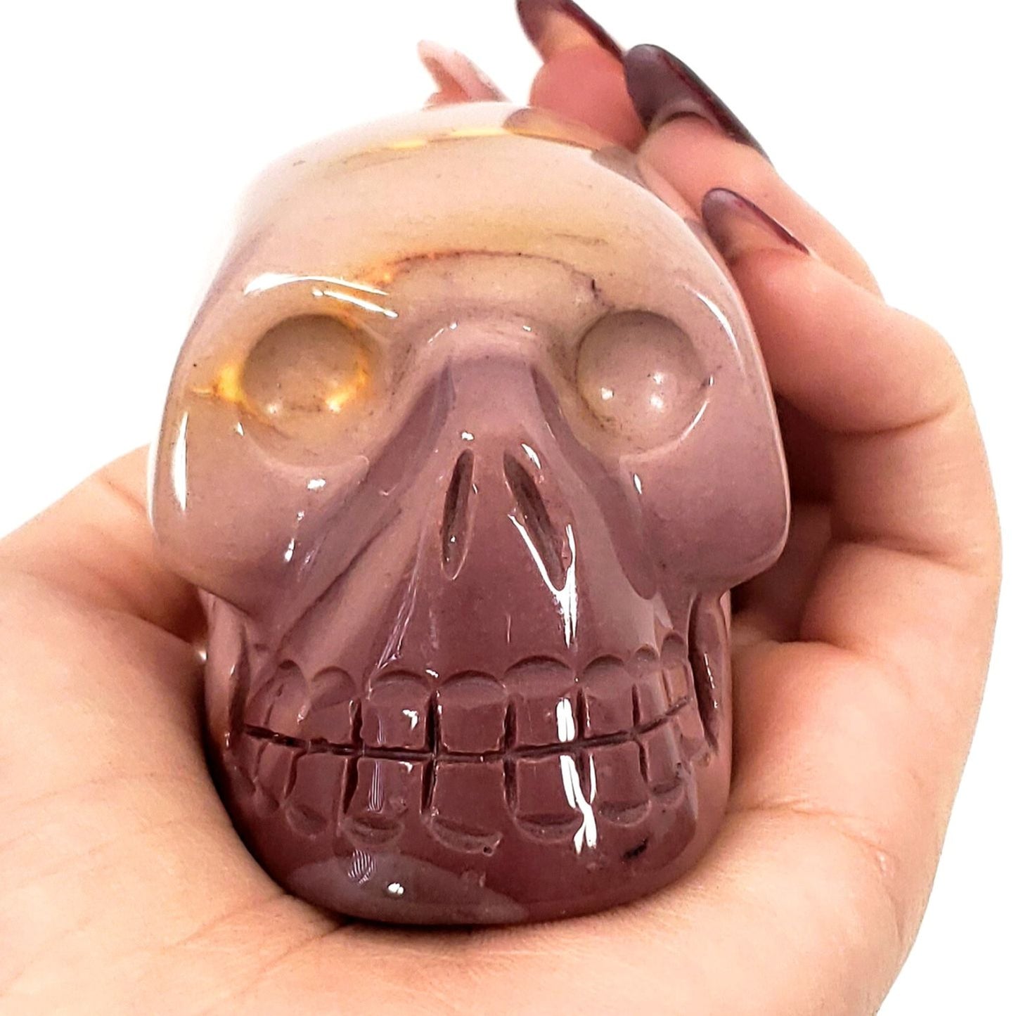 Pink Mookaite Jasper Skull - A Blend of Beauty and Spiritual Power