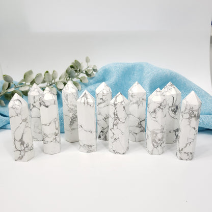 White Howlite Point | Crystal for Calm, Patience and Balance