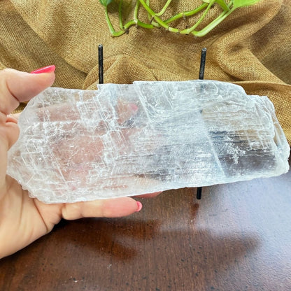 Raw Selenite Slab | Natural Crystal for Cleansing &amp; Charging