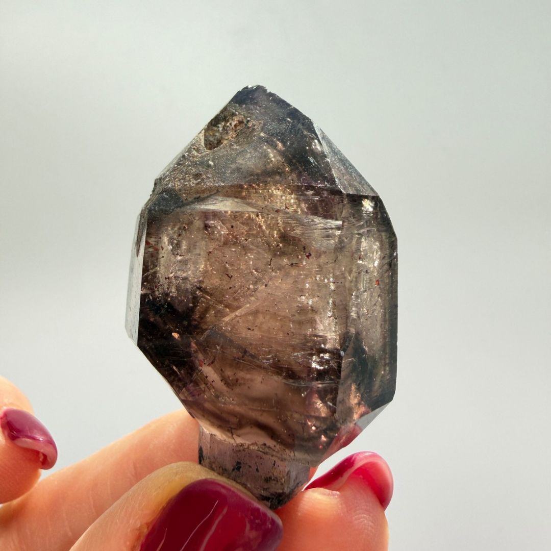Deep Smoky Shangaan Amethyst Scepter with Phantoms