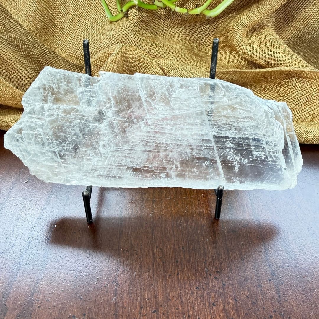 Raw Selenite Slab | Natural Crystal for Cleansing &amp; Charging