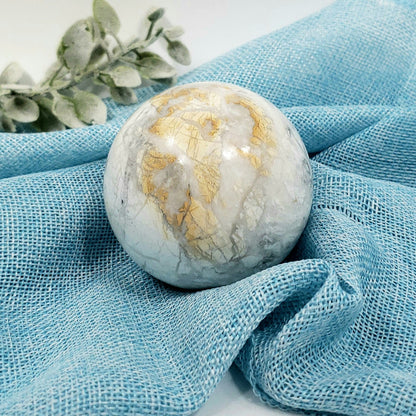 Large White Howlite Sphere | 70mm Crystal for Calm and Balance