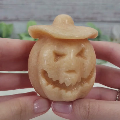 Jade Pumpkin with Hat