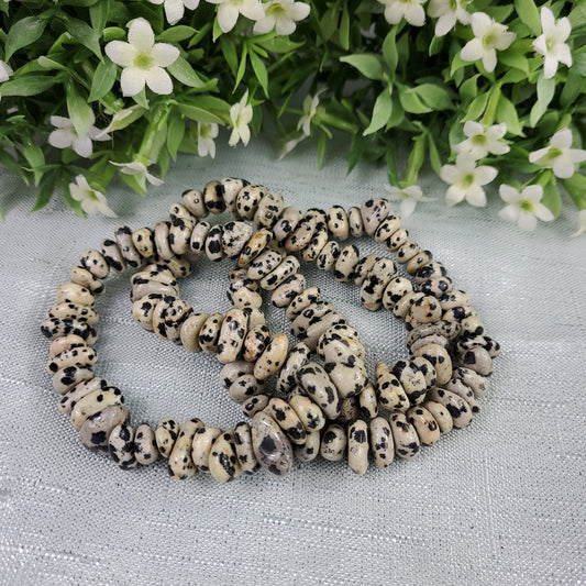 Dalmation Jasper Nugget Bracelet - Crystal Happenings
