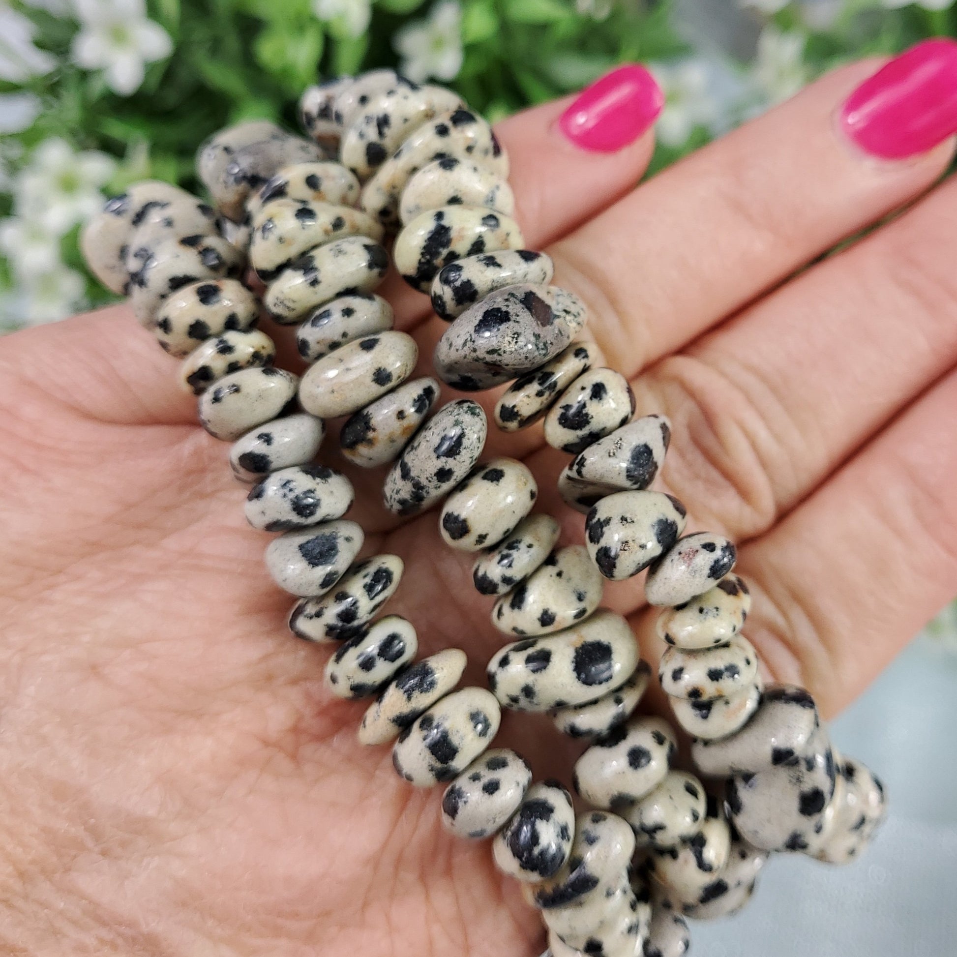 Dalmation Jasper Nugget Bracelet - Crystal Happenings